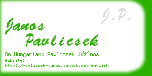 janos pavlicsek business card